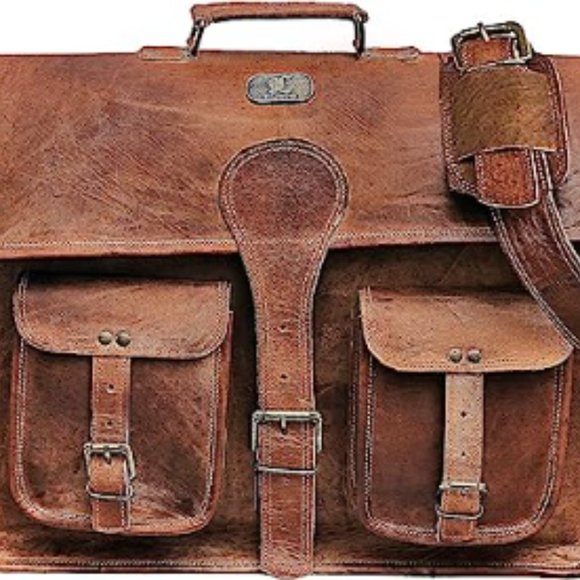 Cuero DHK 18 Inch Vintage Handmade Leather Tavel Messenger Office Crossbody Bag